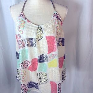 Floreat Loved by Anthropology Tank Top Size Med